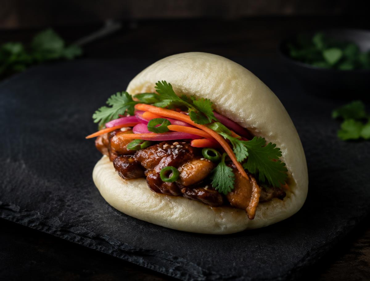 Bao Poulet Fumé — brioche vapeur et poulet fumé, KIYOMI